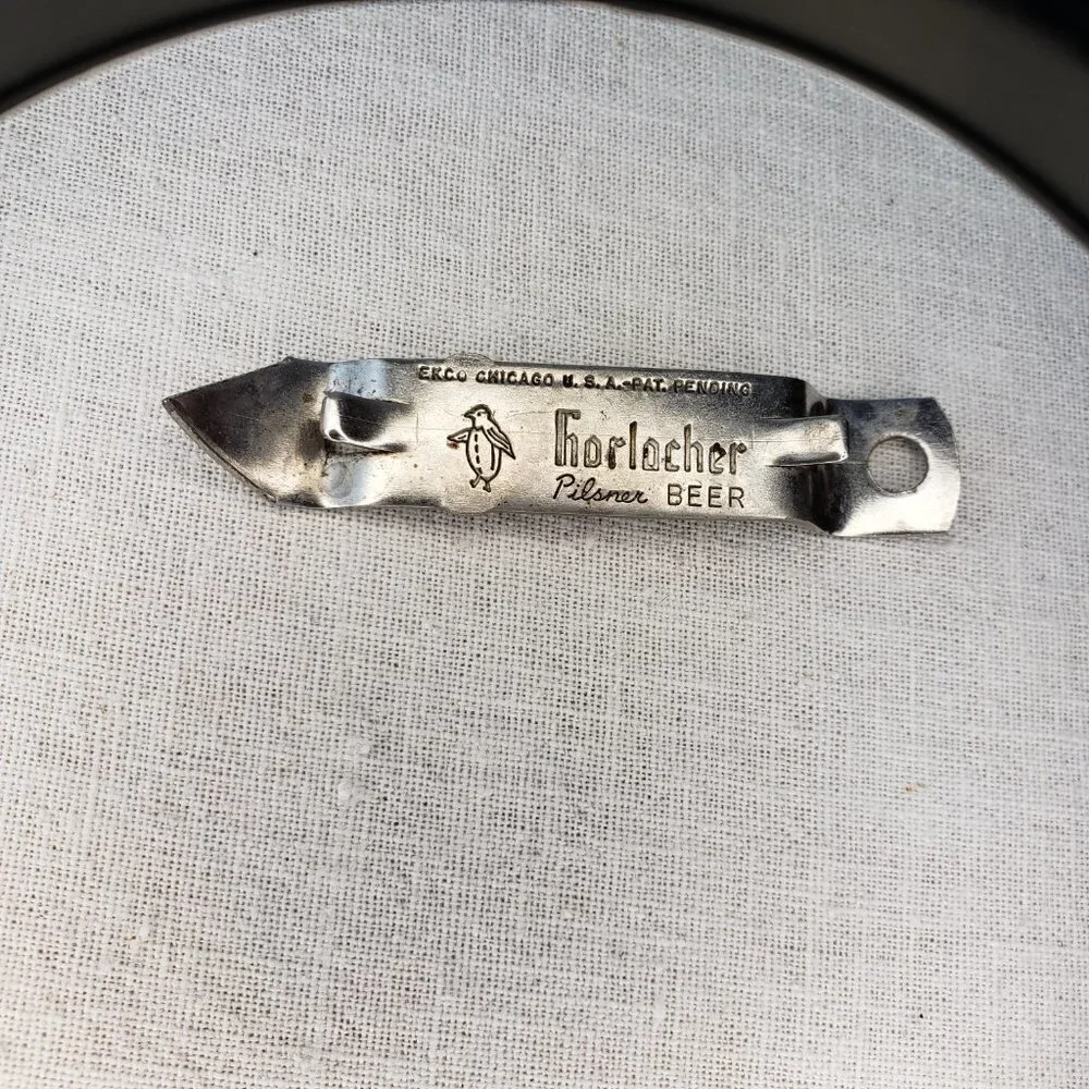 Horlacher Pilsner Beer Can Bottle Opener Metal Small Vintage Breweriana